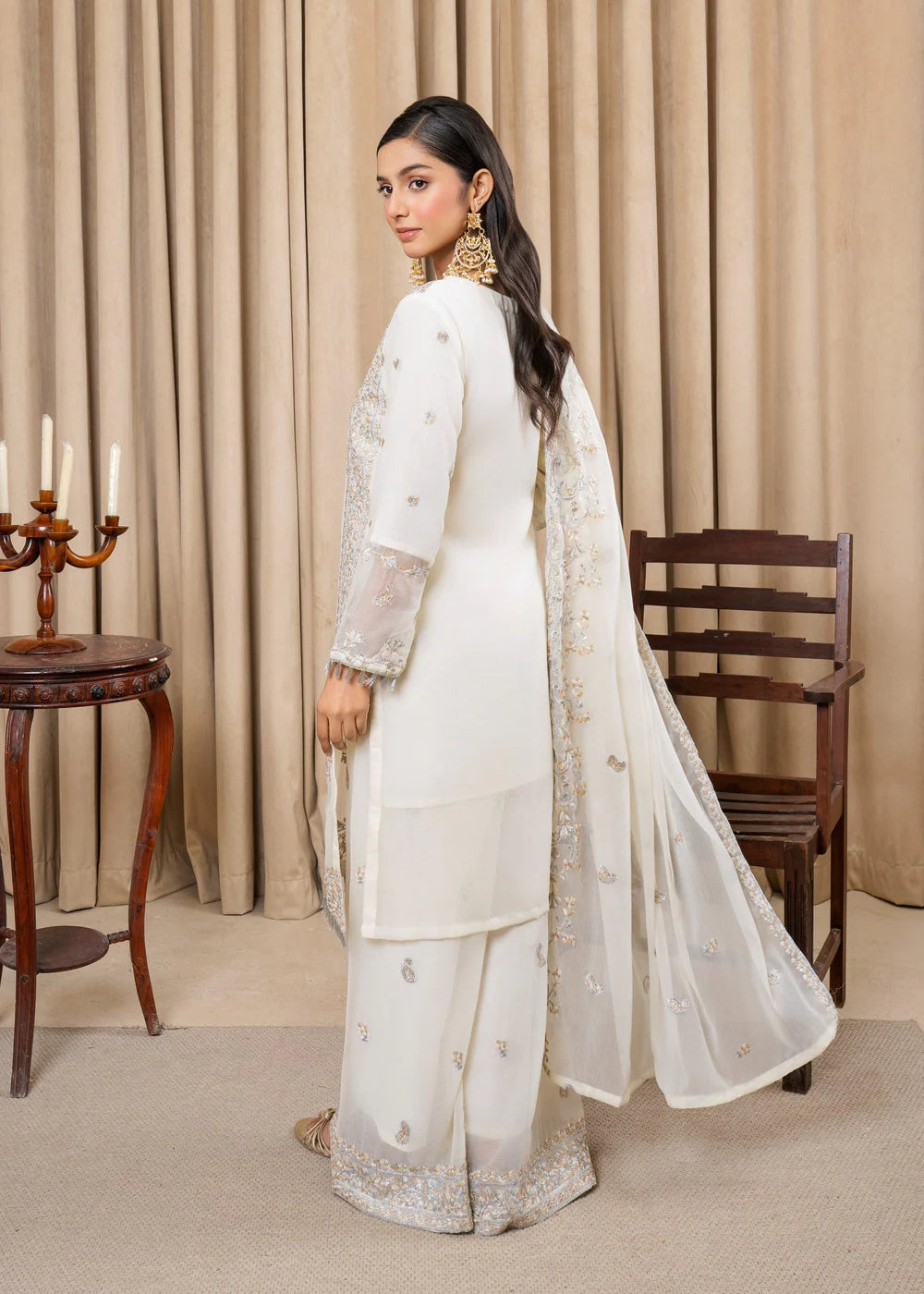 DILRUBA CHIFFON CREAM 3PCS