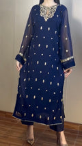 Blue Embroidered Eid Dress