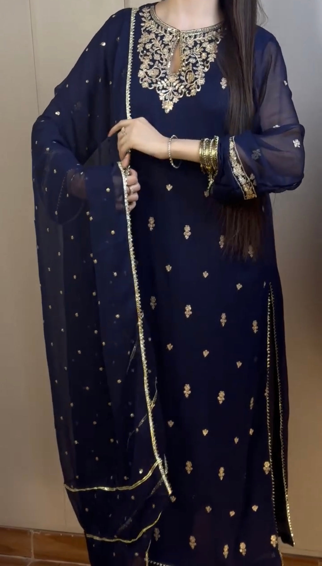 Blue Embroidered Eid Dress