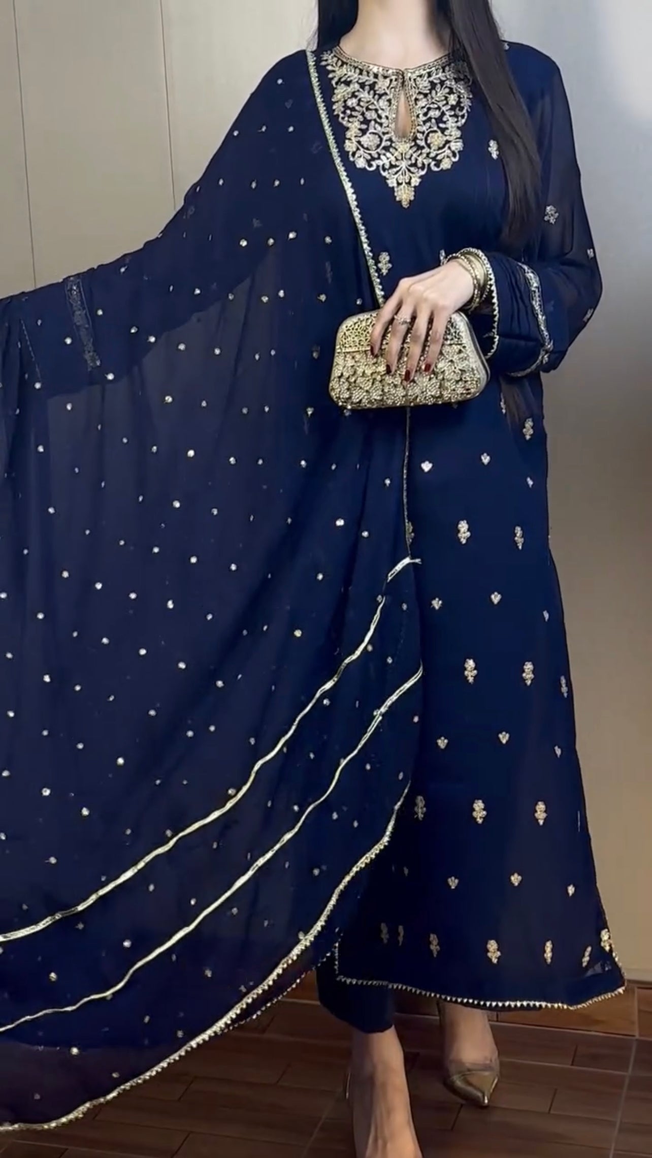 Blue Embroidered Eid Dress