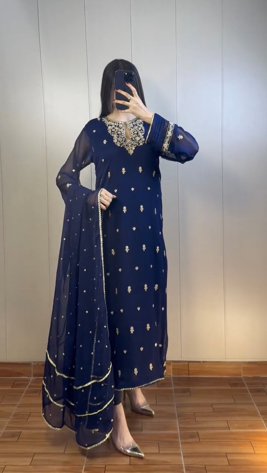 Blue Embroidered Eid Dress