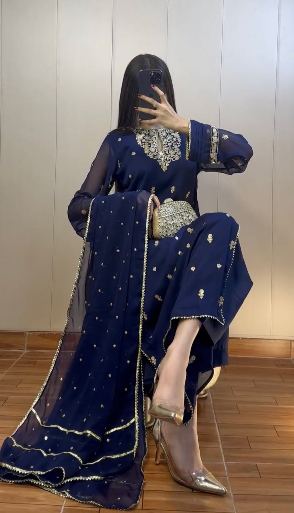 Blue Embroidered Eid Dress