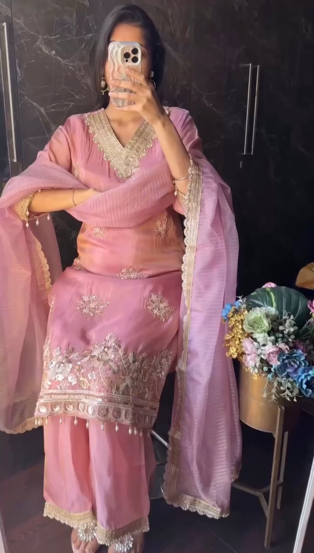 PINK EID 3 PCS DRESS