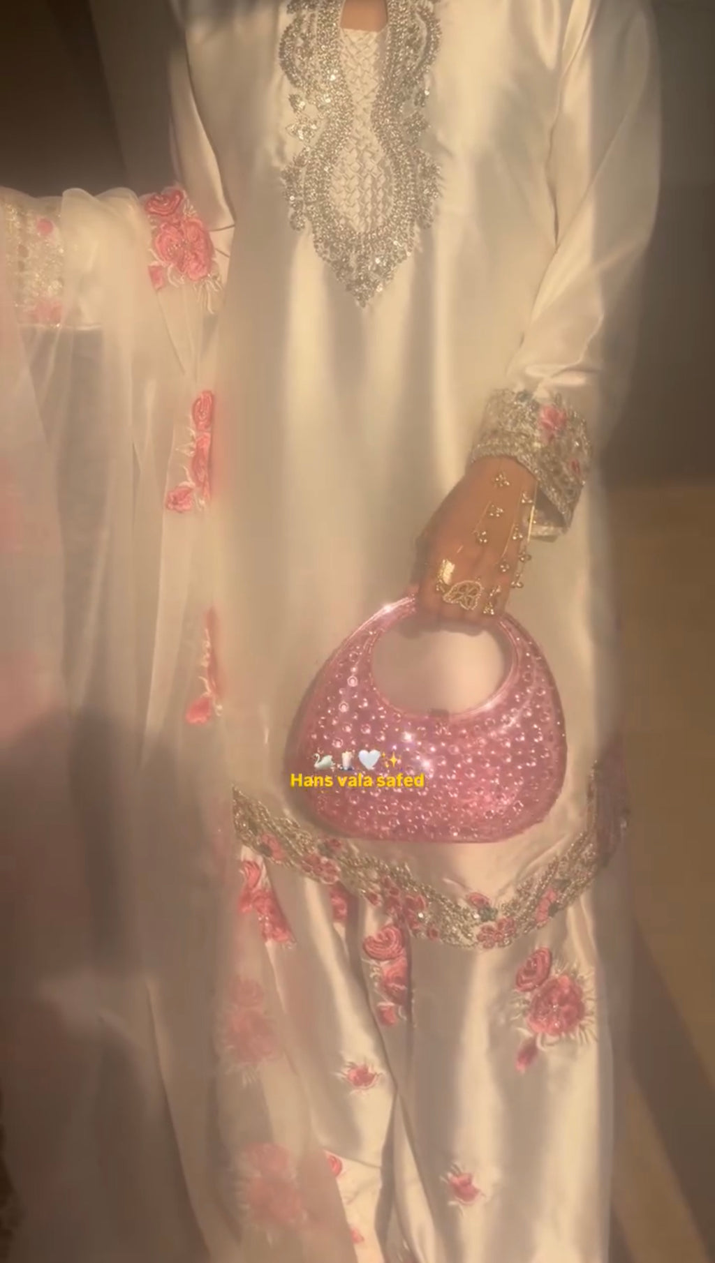 Elegant Pink Floral Stitched 3Pcs