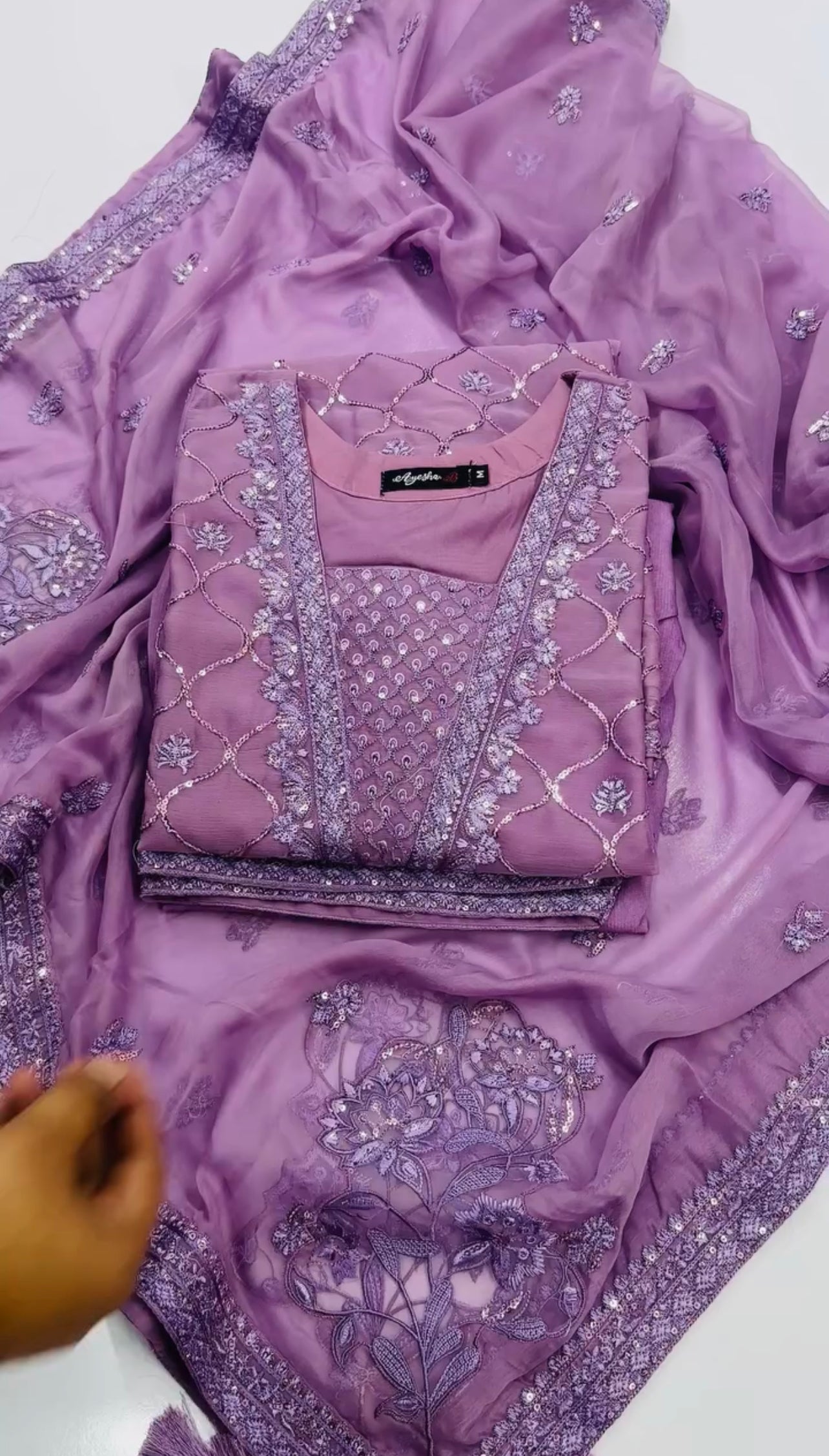 PURPLE ELEGENT 3PCS DRESS