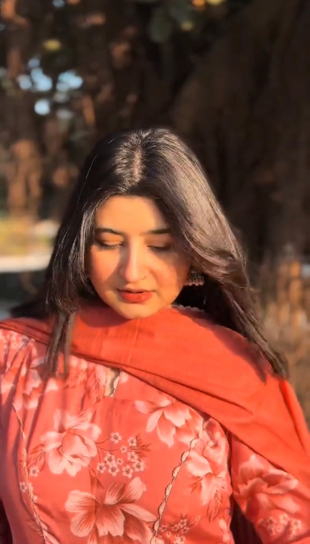 FLORAL 3PCS PINK FROCK