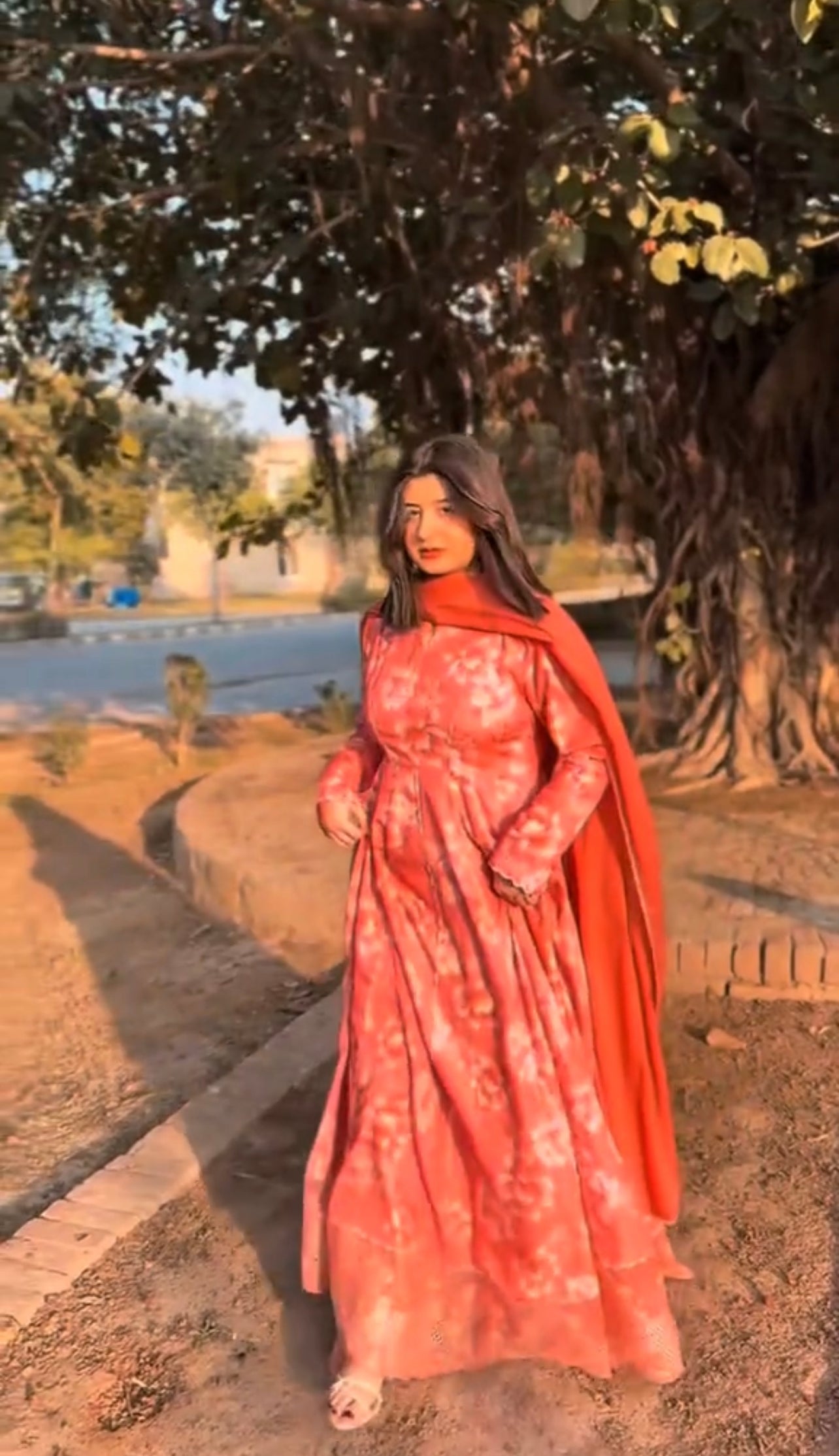 FLORAL 3PCS PINK FROCK