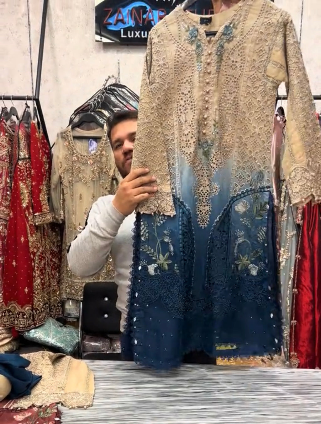 Beautiful Maria B. Embroidered Dress