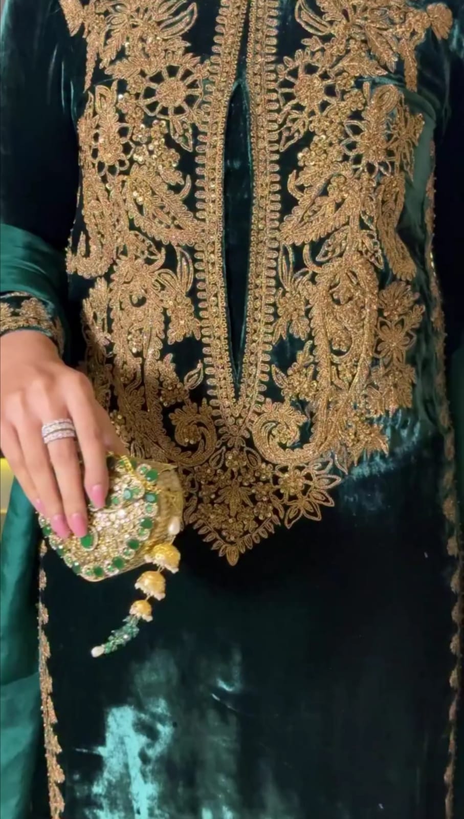 Luxury Velvet Embroidered 3-Piece Suit