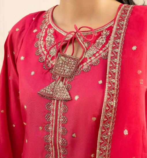 HOT PINK FARSHI 3PCS DRESS