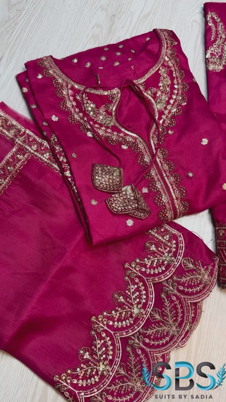 HOT PINK FARSHI 3PCS DRESS